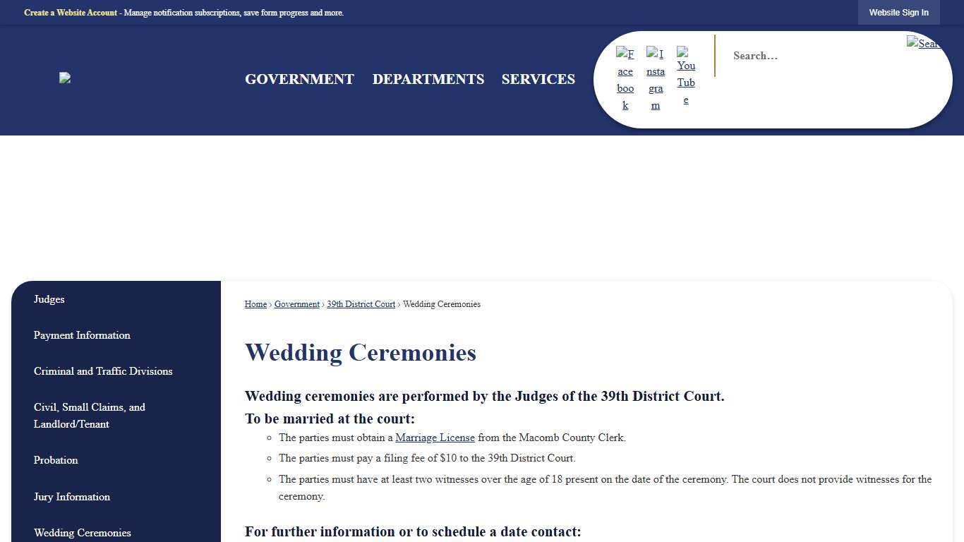 Wedding Ceremonies | Fraser, MI - Official Website